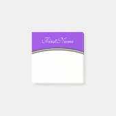 Lila Hintergrund + Heller cyan-blauer Skript Post-it Klebezettel (Vorderseite)