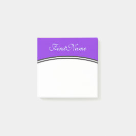 Lila Hintergrund + Heller cyan-blauer Skript Post-it Klebezettel