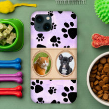 Lila Hintergrund mit Pfoten, benutzerdefiniertes F