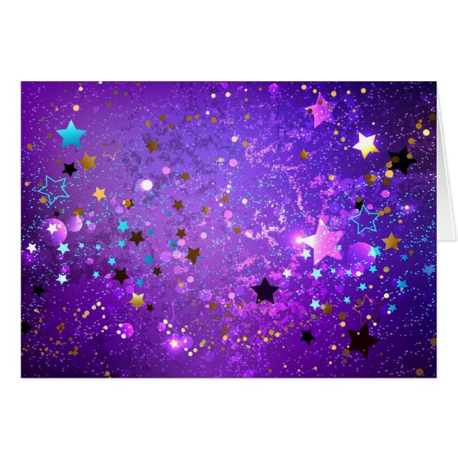 Lila Hintergrund mit Sternen (Vorderseite (Horizontal))