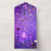 Lila Hintergrund mit Sternen All In One Einladung (Innen Boden)