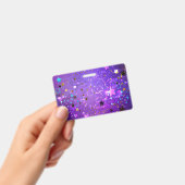 Lila Hintergrund mit Sternen Ausweis (Handheld)