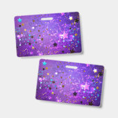 Lila Hintergrund mit Sternen Ausweis (Vorder- & Rückseite)