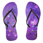 Lila Hintergrund mit Sternen Badesandalen (Fußbett)