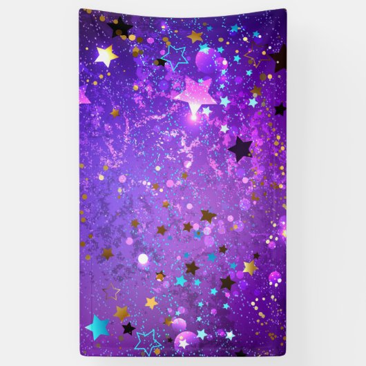 Lila Hintergrund mit Sternen Banner (Vertikal)