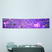 Lila Hintergrund mit Sternen Banner (Messeveranstaltung)