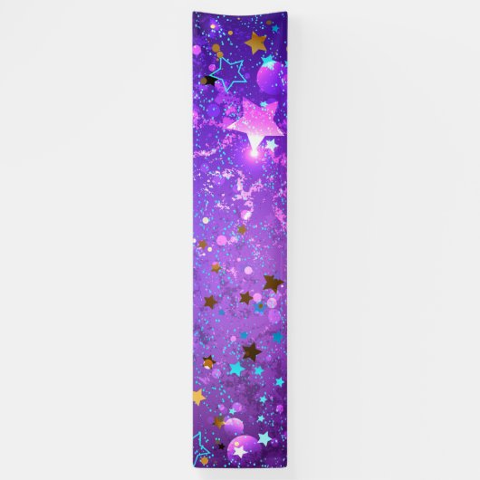Lila Hintergrund mit Sternen Banner (Vertikal)