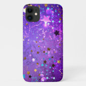 Lila Hintergrund mit Sternen Case-Mate iPhone Hülle (Rückseite)