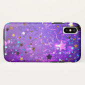 Lila Hintergrund mit Sternen Case-Mate iPhone Hülle (Rückseite (Horizontal))