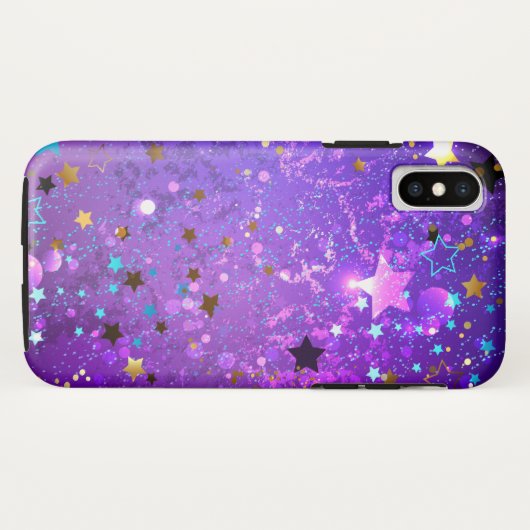 Lila Hintergrund mit Sternen Case-Mate iPhone Hülle (Rückseite (Horizontal))