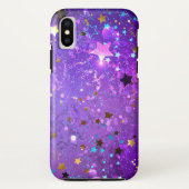 Lila Hintergrund mit Sternen Case-Mate iPhone Hülle (Rückseite)