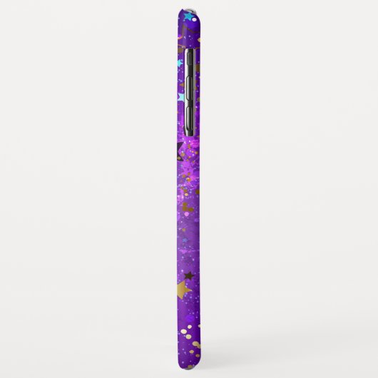 Lila Hintergrund mit Sternen Case-Mate iPhone Hülle (Hinten/Links)