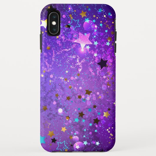 Lila Hintergrund mit Sternen Case-Mate iPhone Hülle (Rückseite)