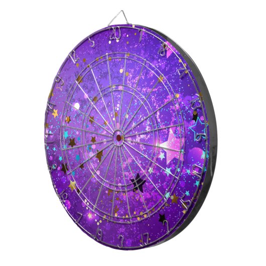 Lila Hintergrund mit Sternen Dartscheibe (Vorderseite rechts)