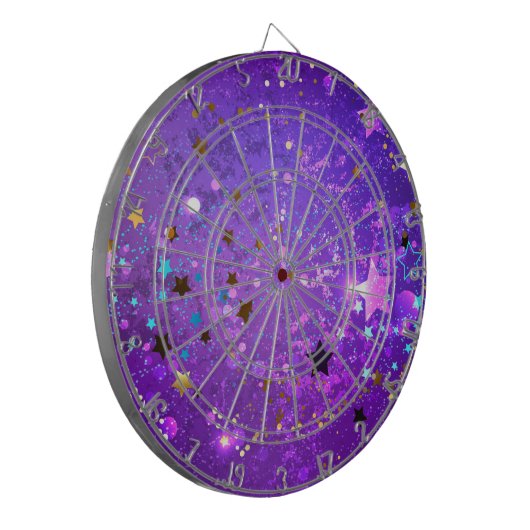Lila Hintergrund mit Sternen Dartscheibe (Vorderseite Links)