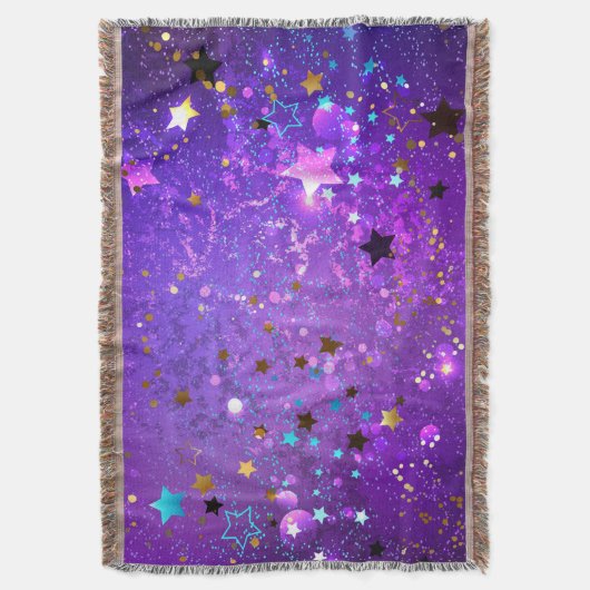Lila Hintergrund mit Sternen Decke (Vorderseite Vertikal)