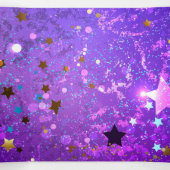 Lila Hintergrund mit Sternen Dreifach Gefaltete Einladung (Innenseite Mitte)
