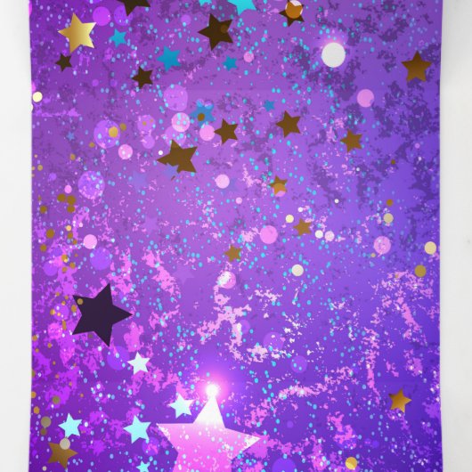 Lila Hintergrund mit Sternen Dreifach Gefaltete Urlaubskarte (Innenseite Mitte)