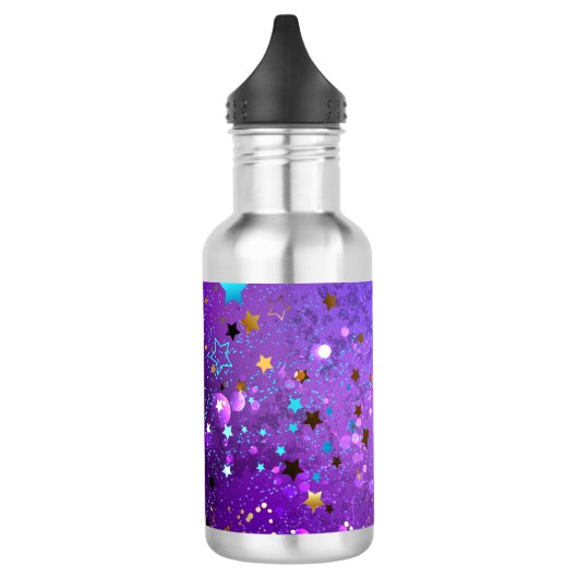 Lila Hintergrund mit Sternen Edelstahlflasche (Links)