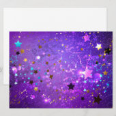 Lila Hintergrund mit Sternen Feiertagskarte (Vorne/Hinten)