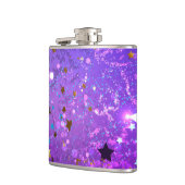 Lila Hintergrund mit Sternen Flachmann (Links)