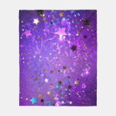 Lila Hintergrund mit Sternen Fleecedecke (Vorderseite)