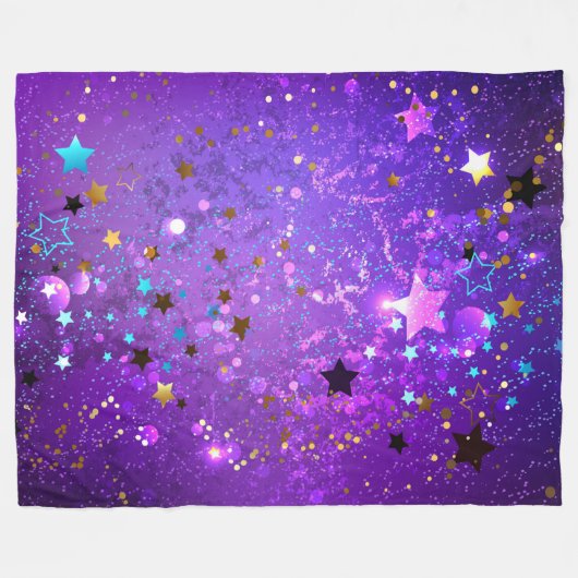 Lila Hintergrund mit Sternen Fleecedecke (Vorderseite (Horizontal))