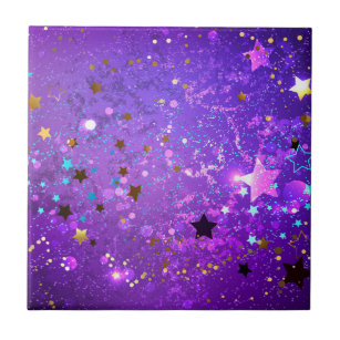 Lila Hintergrund mit Sternen Fliese