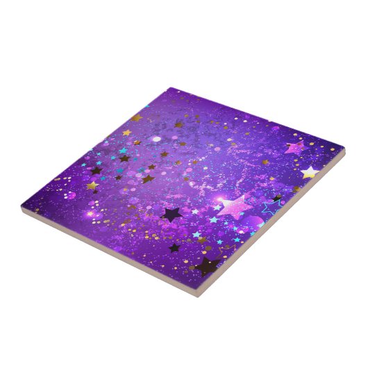 Lila Hintergrund mit Sternen Fliese (Seite)