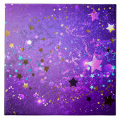 Lila Hintergrund mit Sternen Fliese (Vorderseite)