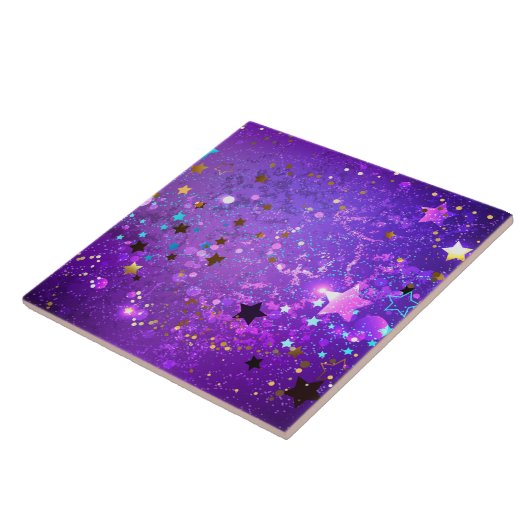 Lila Hintergrund mit Sternen Fliese (Seite)