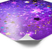 Lila Hintergrund mit Sternen Fotodruck (Ecke)