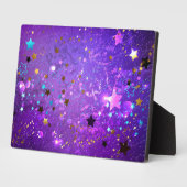 Lila Hintergrund mit Sternen Fotoplatte (Seite)