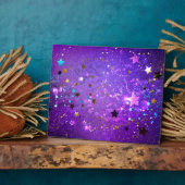 Lila Hintergrund mit Sternen Fotoplatte (Seite)