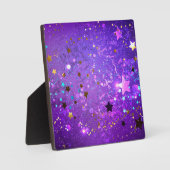 Lila Hintergrund mit Sternen Fotoplatte (Vorderseite)