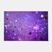 Lila Hintergrund mit Sternen Fußmatte (Vorderseite)