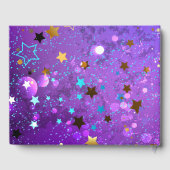 Lila Hintergrund mit Sternen Gästebuch (Rückseite)
