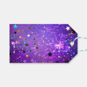 Lila Hintergrund mit Sternen Geschenkanhänger