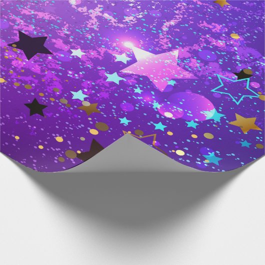 Lila Hintergrund mit Sternen Geschenkpapier (Ecke)