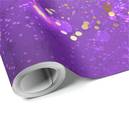 Lila Hintergrund mit Sternen Geschenkpapier (Rolleneckpunkt)