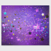 Lila Hintergrund mit Sternen Geschenkpapier (Flach)