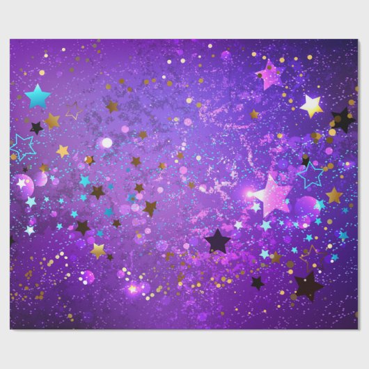 Lila Hintergrund mit Sternen Geschenkpapier (Flach)