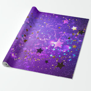Lila Hintergrund mit Sternen Geschenkpapier