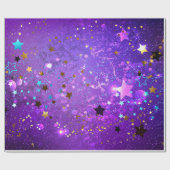 Lila Hintergrund mit Sternen Geschenkpapier (Flach)