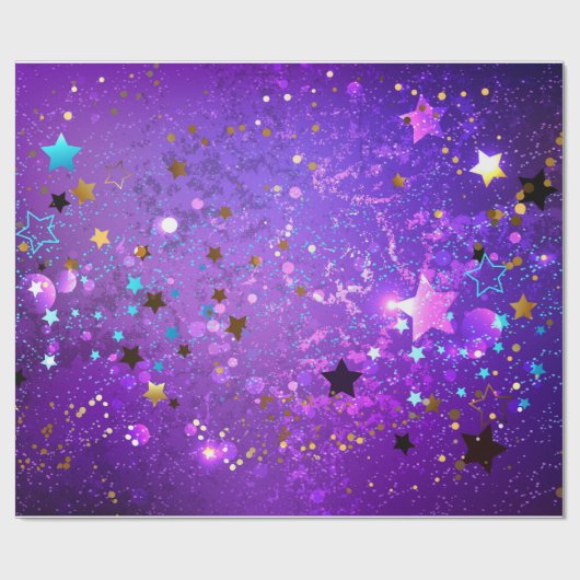 Lila Hintergrund mit Sternen Geschenkpapier (Flach)