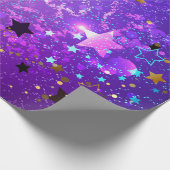 Lila Hintergrund mit Sternen Geschenkpapier (Ecke)