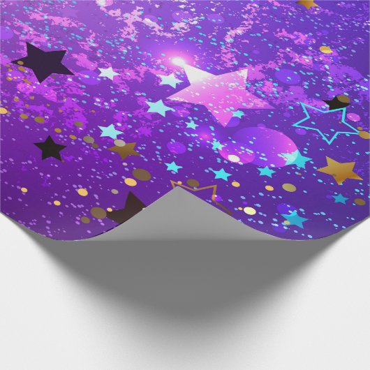 Lila Hintergrund mit Sternen Geschenkpapier (Ecke)