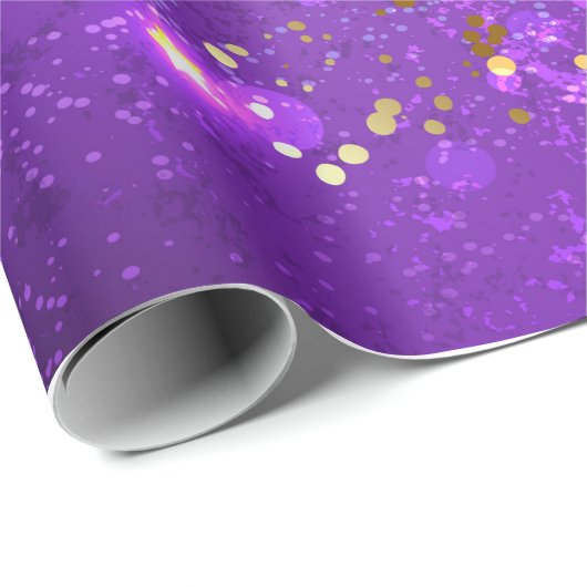 Lila Hintergrund mit Sternen Geschenkpapier (Rolleneckpunkt)