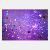 Lila Hintergrund mit Sternen Geschenkpapier Set (Vorderseite 2)