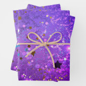 Lila Hintergrund mit Sternen Geschenkpapier Set (Beispiel)